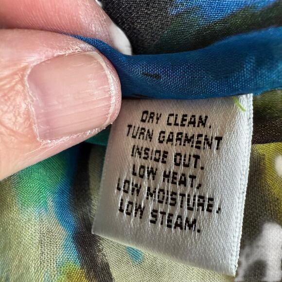 Soca St John Sweater Silk Interior Large Blue Green Artsy Maximalism Classic - Picture 7 of 12